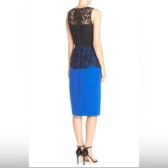 Sachin & Babi Noir 'Carolina' Lace & Crepe Midi Dress Size 8 NWT zipper - Picture 2 of 15
